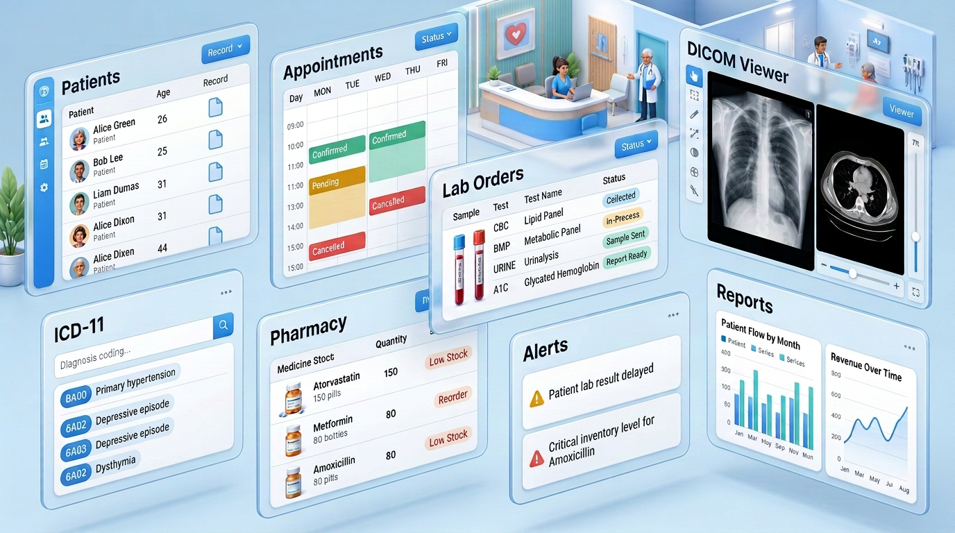 Sirius-CMS clinic management overview